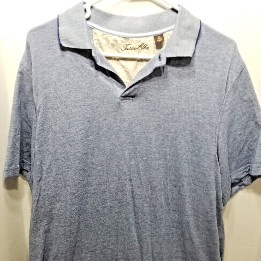 Tasso Elba Men's Polo Shirt Blue Size XL Short Sleeve Golf